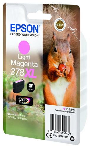 Epson Squirrel Singlepack Light Magenta 378XL Claria Photo HD Ink Epson Squirrel Singlepack Light Magenta 378XL Claria Photo HD Ink
